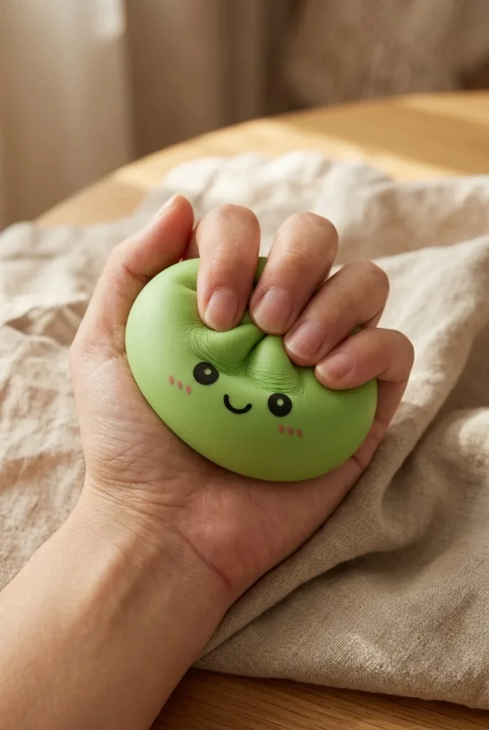 Dumpling Squishy Matcha Grön mitt i klämmet