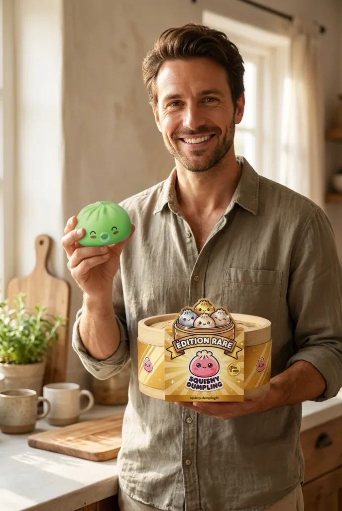 Dumpling Squishy Matcha Grön Rare Blow med sin ask