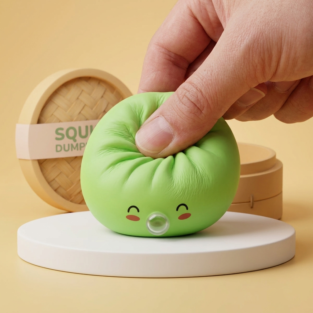 Dumpling Squishy Matcha Grön Rare Blow — slow-rise-effekt, skummet återtar långsamt sin form