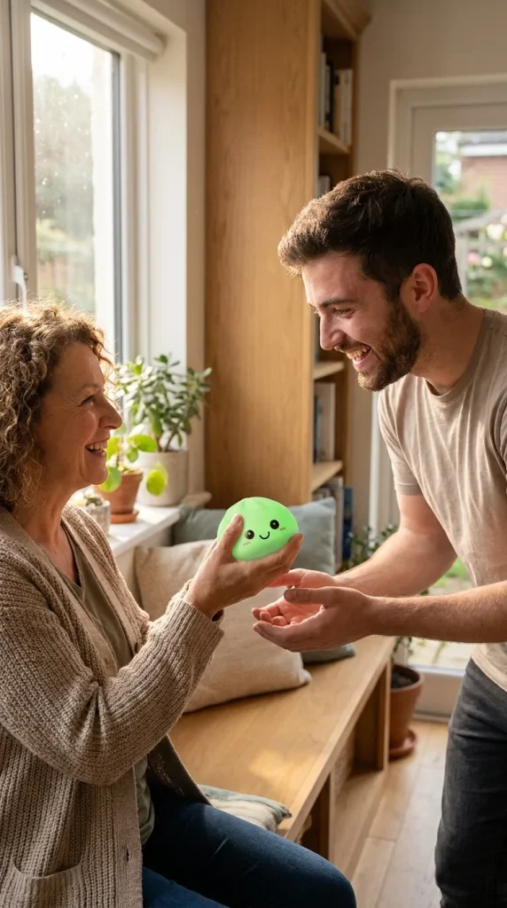 Dumpling Squishy Nattlampa Grön Lysande som presenttips