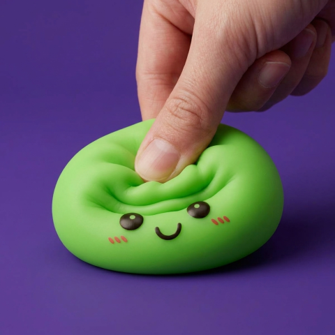 Dumpling Squishy Nattlampa Grön Lysande — i klämmet, mjukt slow-rise-skum