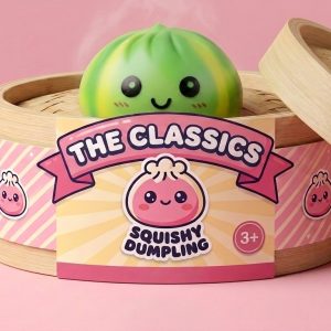 Tie Dye Dumpling Squishy Grön Virvel i sin bambu-ångkorg