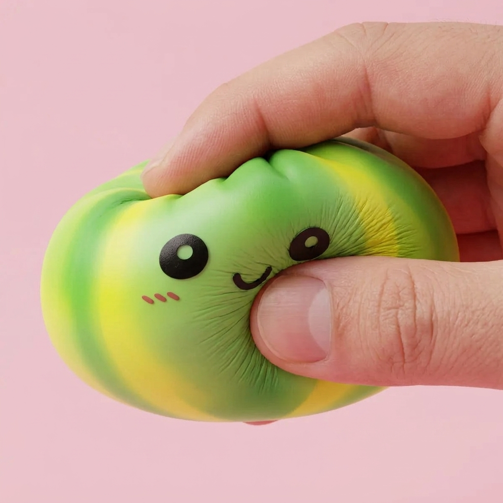 Tie Dye Dumpling Squishy Grön Virvel — slow-rise-effekt, skummet återtar långsamt sin form