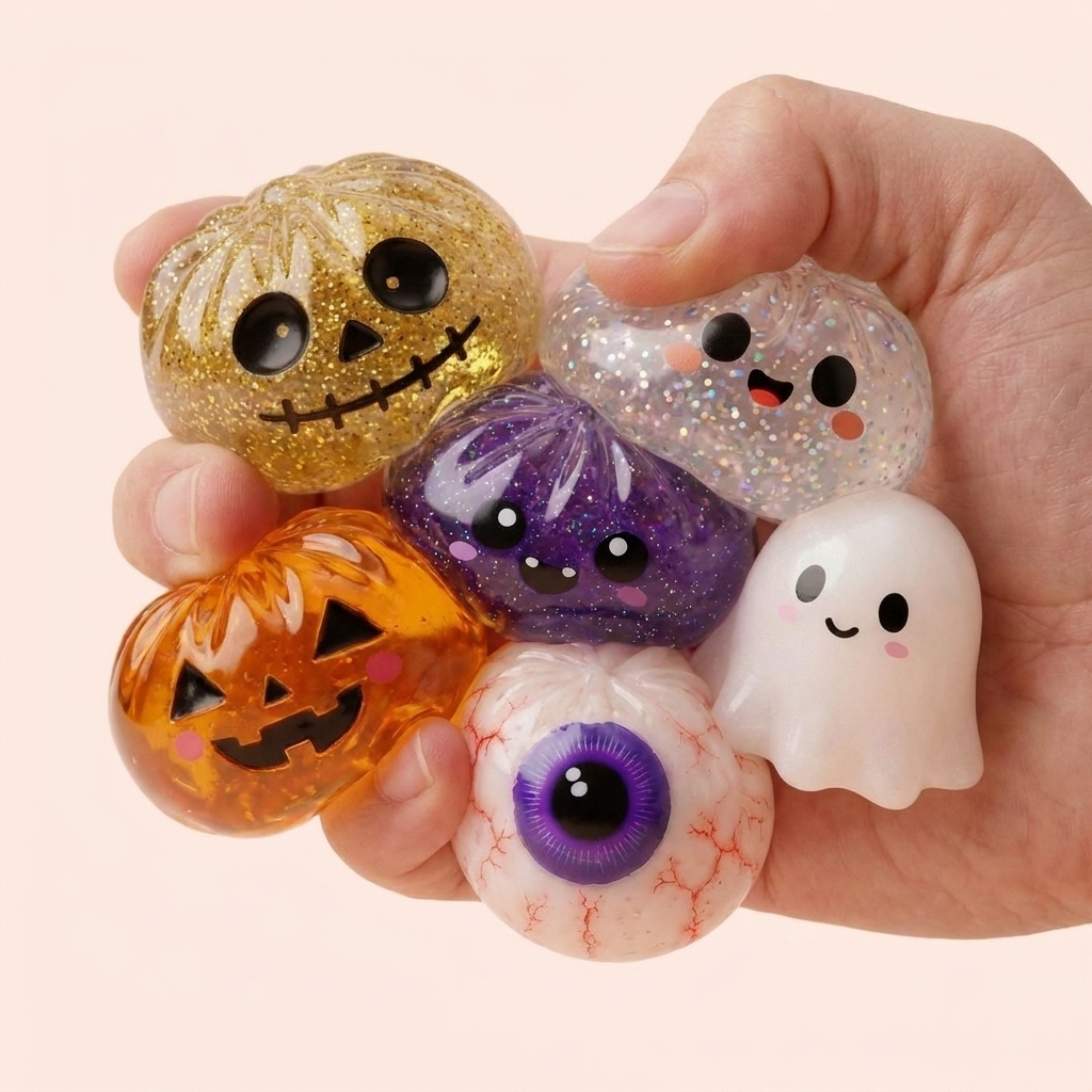 Dumpling Squishy Halloween Set de 5 — slow-rise-effekt, skummet återtar långsamt sin form