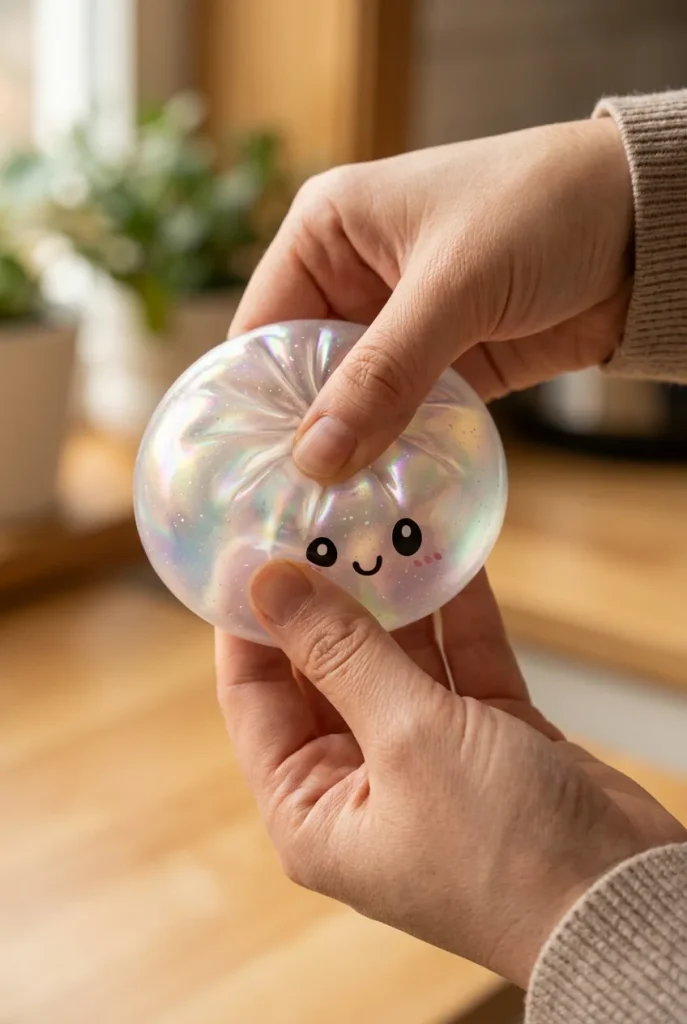Holographic Dumpling Squishy Regnbågsskimmer mitt i klämmet