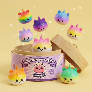 Jumbo Dumpling Squishy Unicorn Regnbåge — i klämmet, mjukt slow-rise-skum