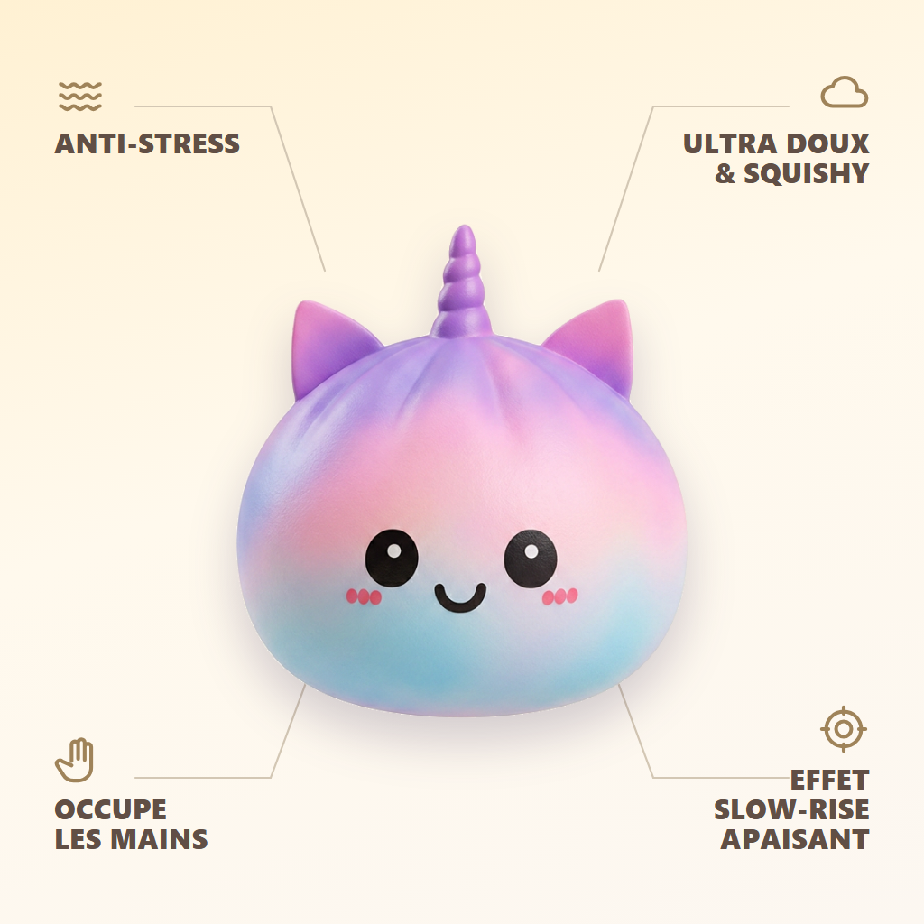 Jumbo Dumpling Squishy Unicorn Regnbåge — dess fördelar