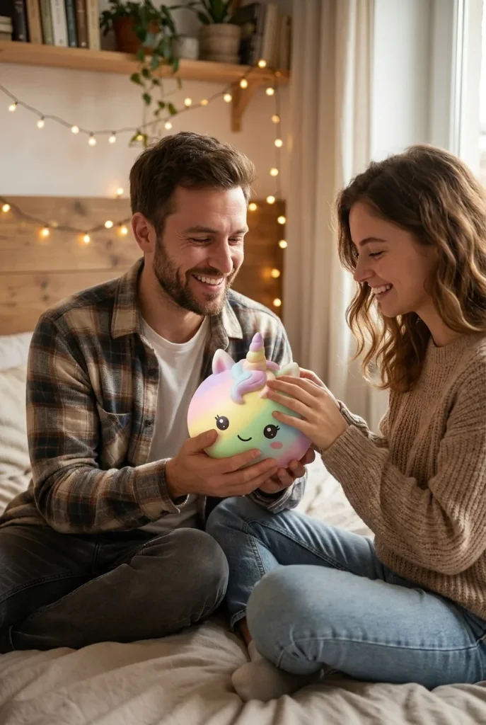Jumbo Dumpling Squishy Unicorn Regnbåge som presenttips