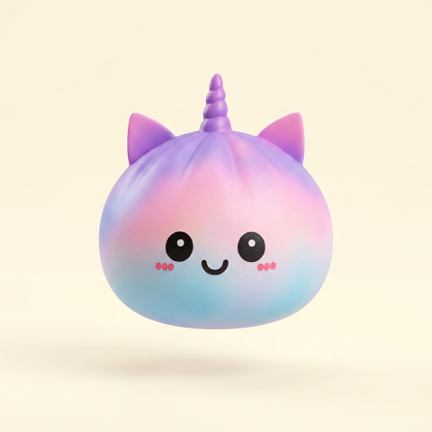 Jumbo Dumpling Squishy Unicorn Regnbåge — i klämmet, mjukt slow-rise-skum