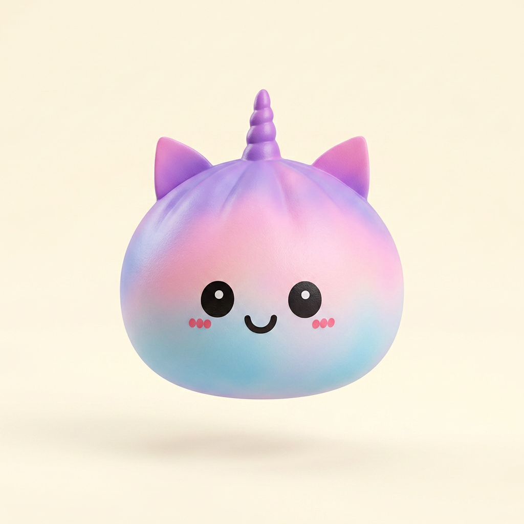 Jumbo Dumpling Squishy Unicorn Regnbåge — i klämmet, mjukt slow-rise-skum