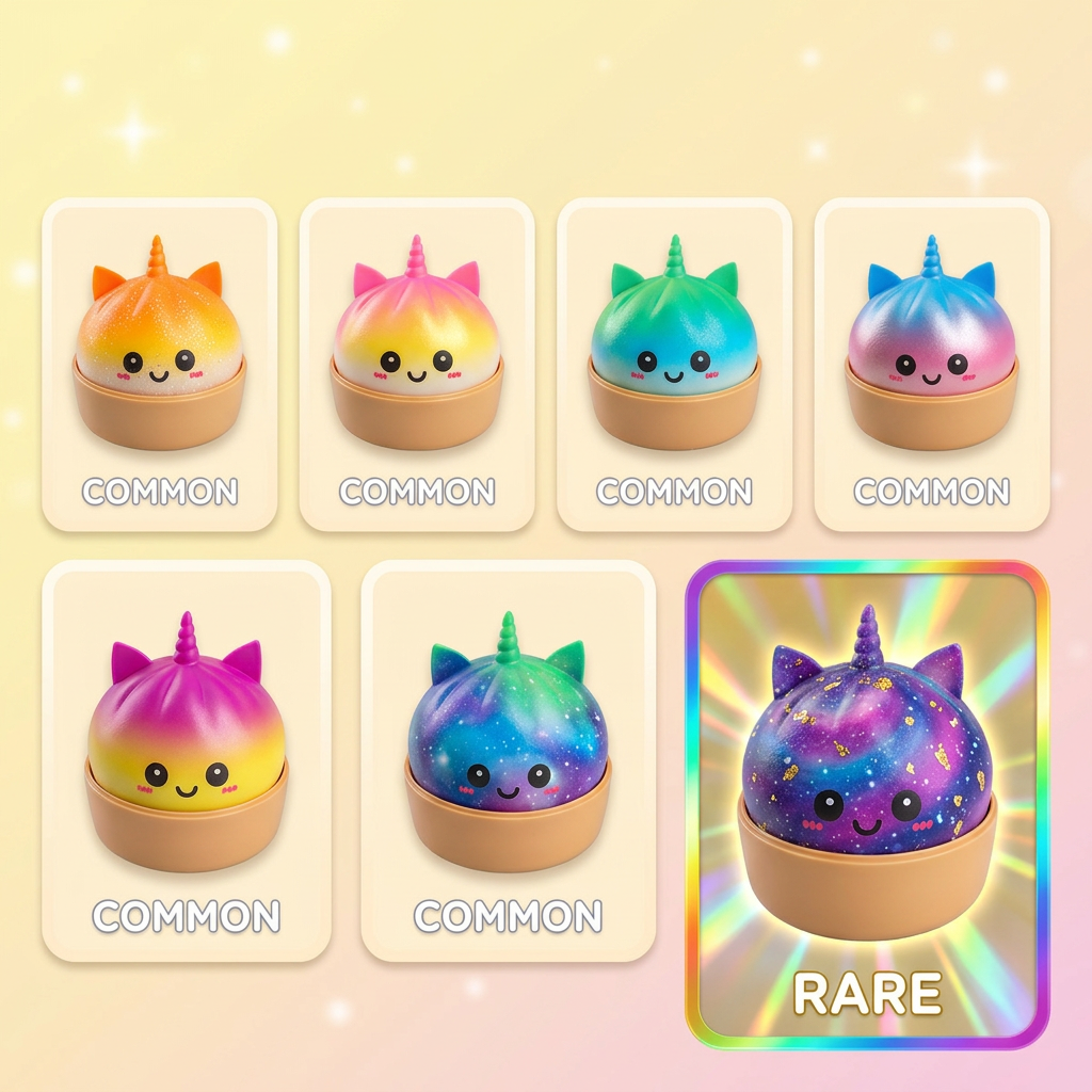 Jumbo Dumpling Squishy Unicorn Regnbåge — i klämmet, mjukt slow-rise-skum
