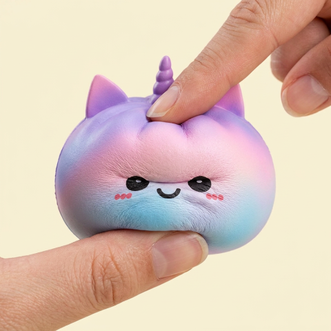 Jumbo Dumpling Squishy Unicorn Regnbåge — i klämmet, mjukt slow-rise-skum