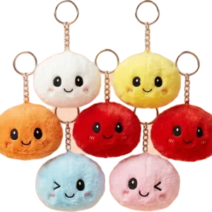 Dumpling Squishy Nyckelring 6-pack Plysch — i klämmet, mjukt slow-rise-skum