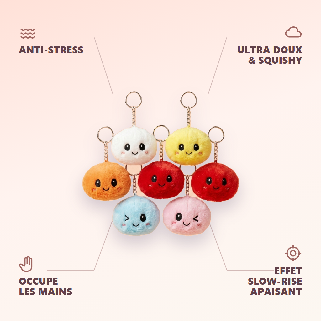 Dumpling Squishy Nyckelring 6-pack Plysch — dess fördelar
