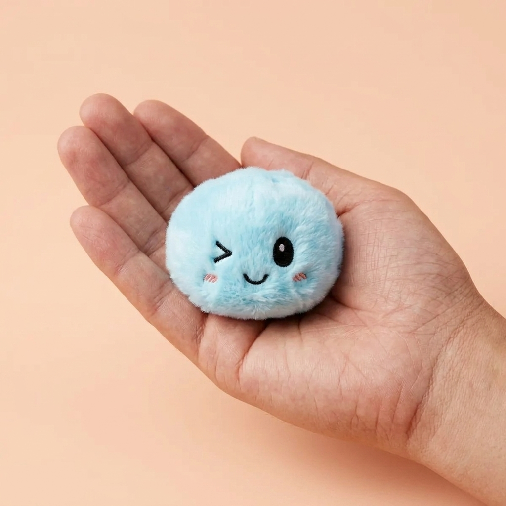 Dumpling Squishy Nyckelring 6-pack Plysch i handen, verklig storlek