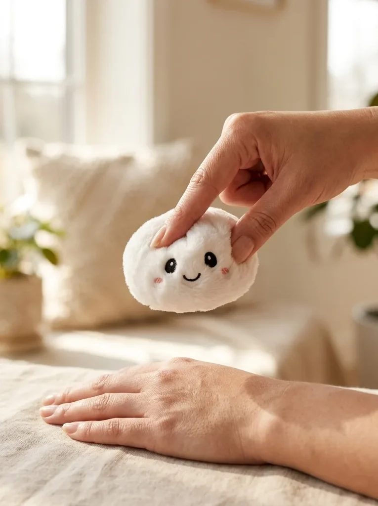 Dumpling Squishy Nyckelring 6-pack Plysch mitt i klämmet