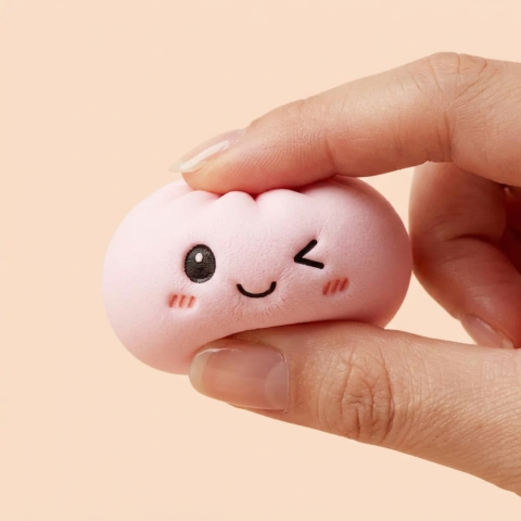Dumpling Squishy Nyckelring 6-pack Plysch — slow-rise-effekt, skummet återtar långsamt sin form