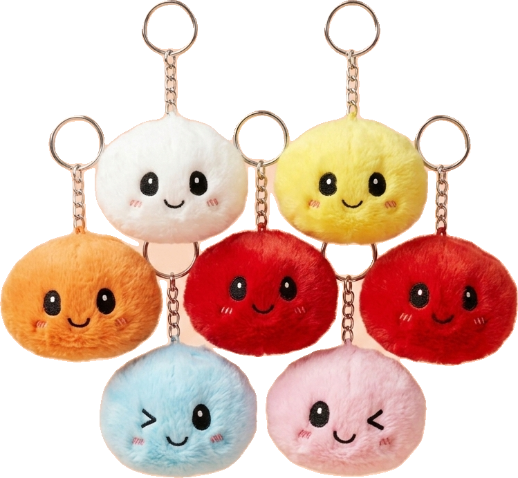 Dumpling Squishy Nyckelring 6-pack Plysch — i klämmet, mjukt slow-rise-skum
