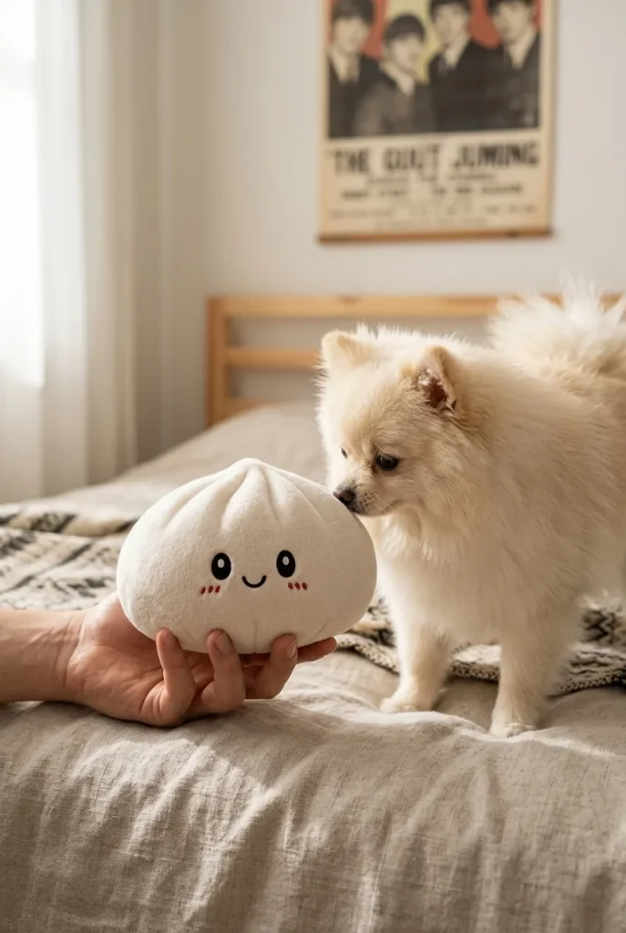 Squishy Dumpling Big Mysig Kramkudde med en gosedjursvän