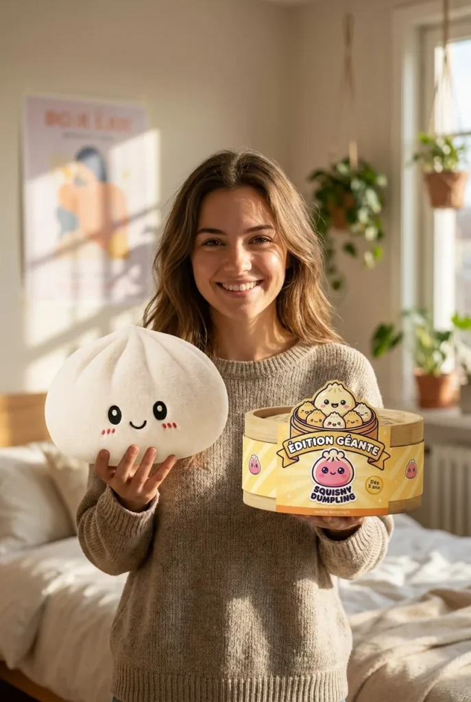 Squishy Dumpling Big Mysig Kramkudde med sin ask