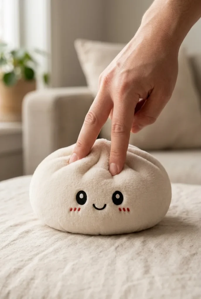 Squishy Dumpling Big Mysig Kramkudde mitt i klämmet