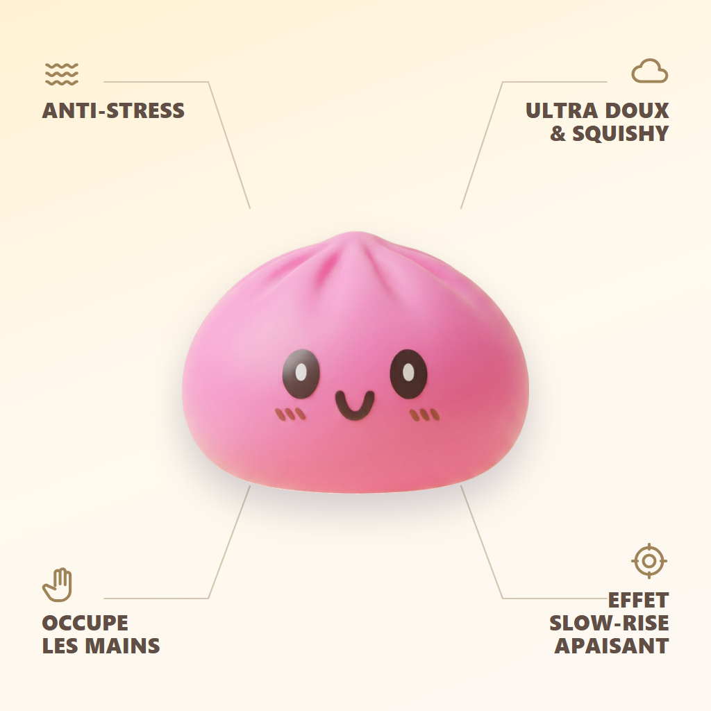 Dumpling Squishy Giant Rosa — dess fördelar