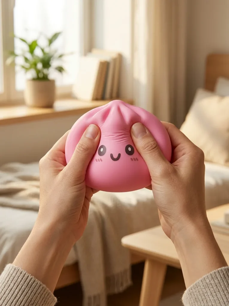 Dumpling Squishy Giant Rosa mitt i klämmet