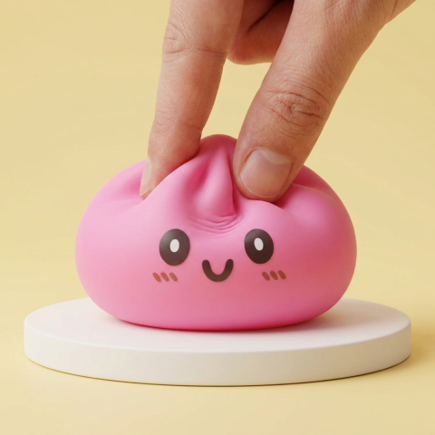 Dumpling Squishy Giant Rosa — i klämmet, mjukt slow-rise-skum