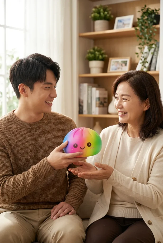 Rainbow Dumpling Squishy XXL som presenttips