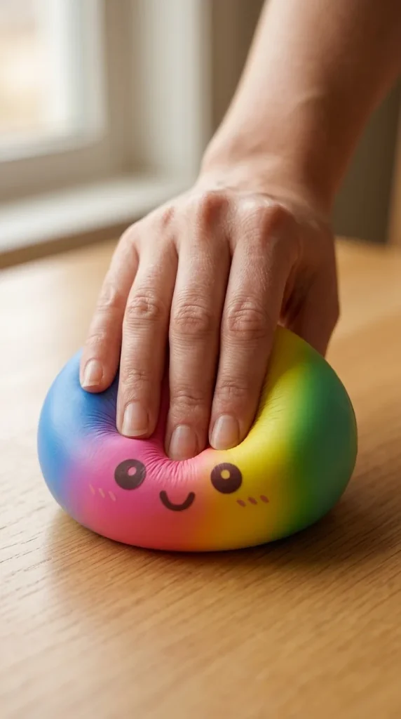 Rainbow Dumpling Squishy XXL mitt i klämmet