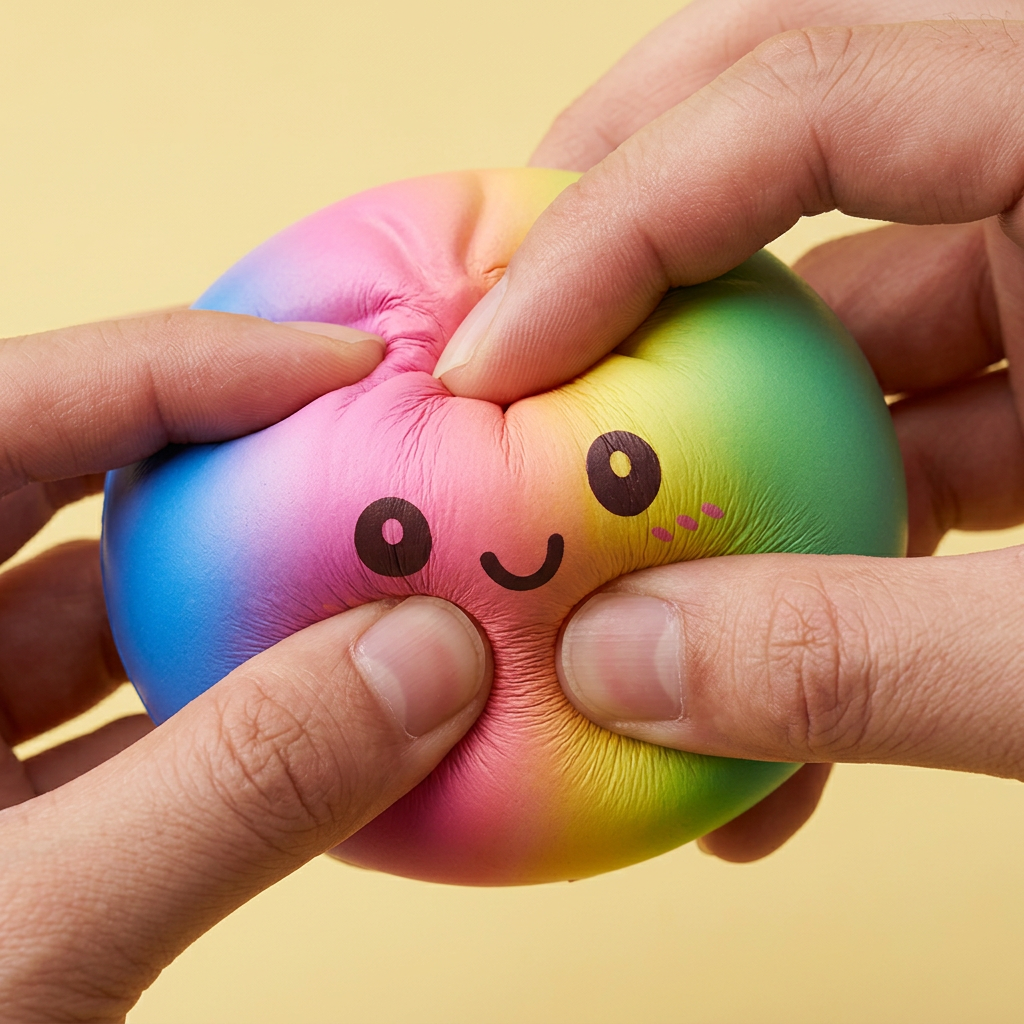 Rainbow Dumpling Squishy XXL — slow-rise-effekt, skummet återtar långsamt sin form