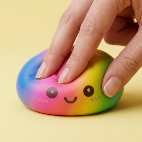 Rainbow Dumpling Squishy XXL — i klämmet, mjukt slow-rise-skum