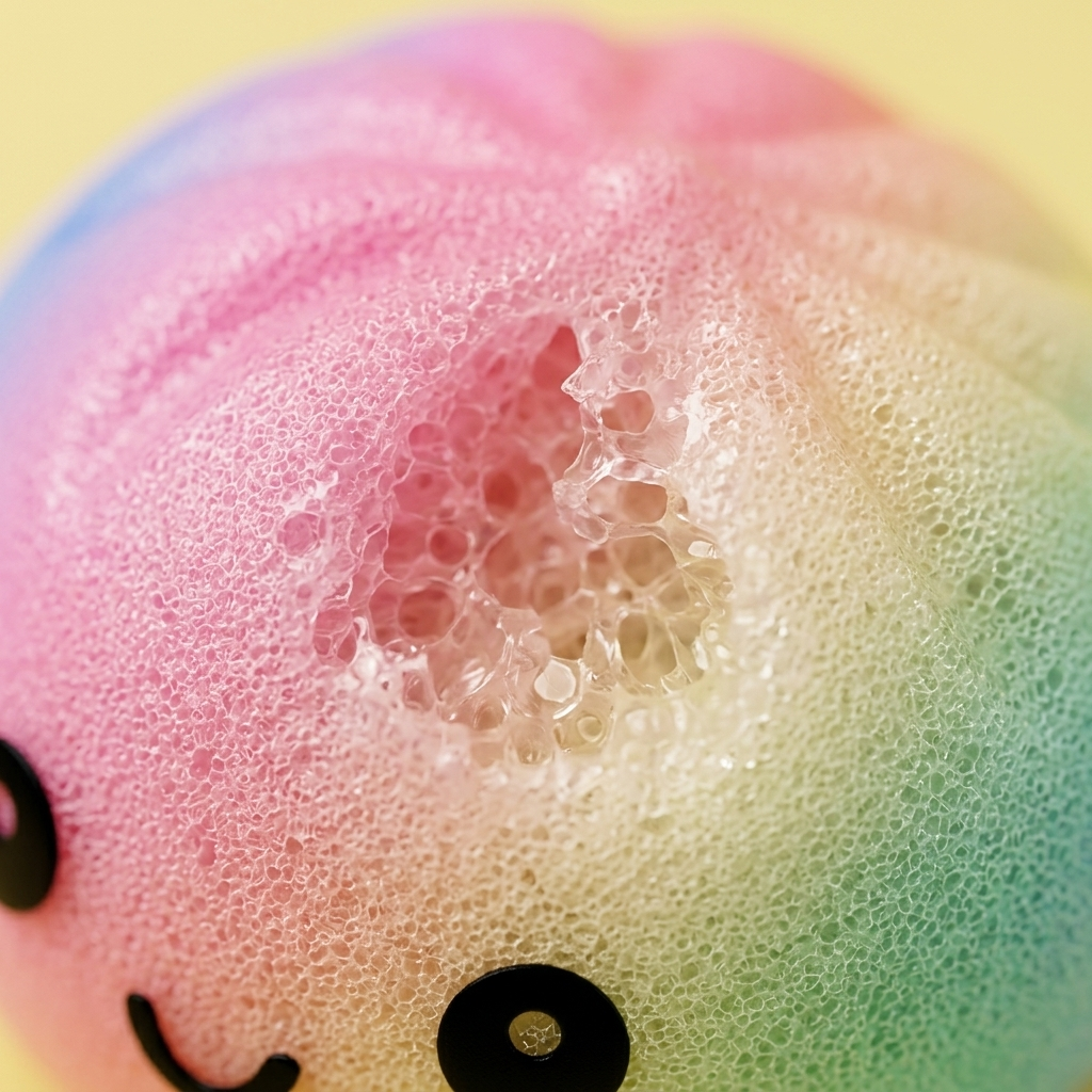 Rainbow Dumpling Squishy XXL — närbild på strukturen
