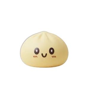 Squishy Dumpling Gul Jumbo XXL — i klämmet, mjukt slow-rise-skum
