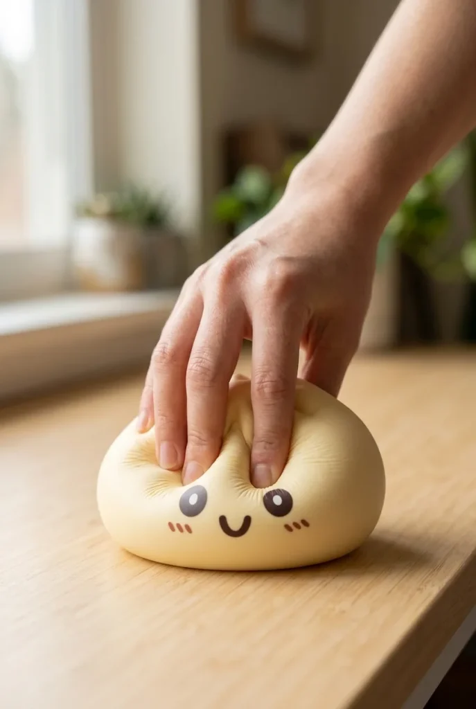 Squishy Dumpling Gul Jumbo XXL mitt i klämmet