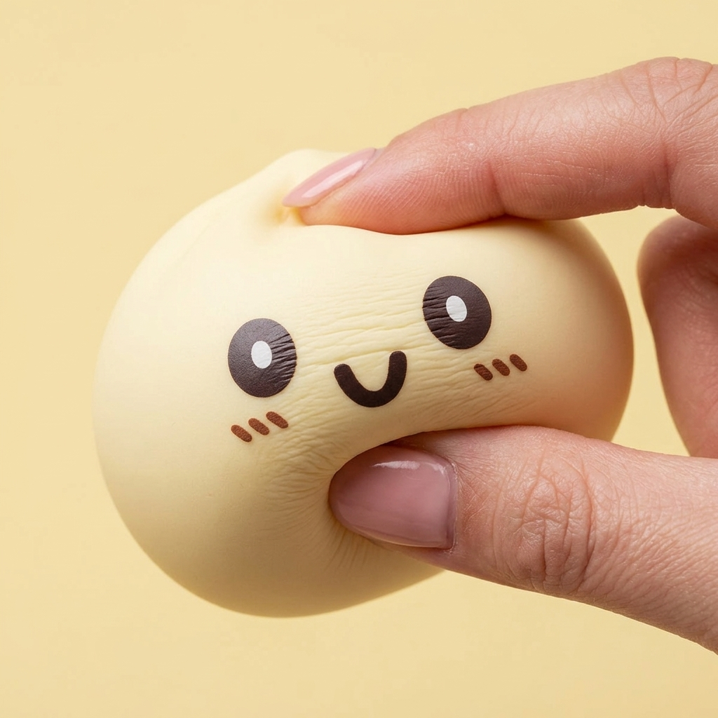 Squishy Dumpling Gul Jumbo XXL — slow-rise-effekt, skummet återtar långsamt sin form