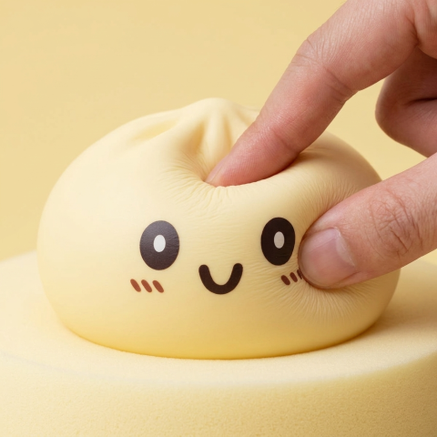 Squishy Dumpling Gul Jumbo XXL — i klämmet, mjukt slow-rise-skum