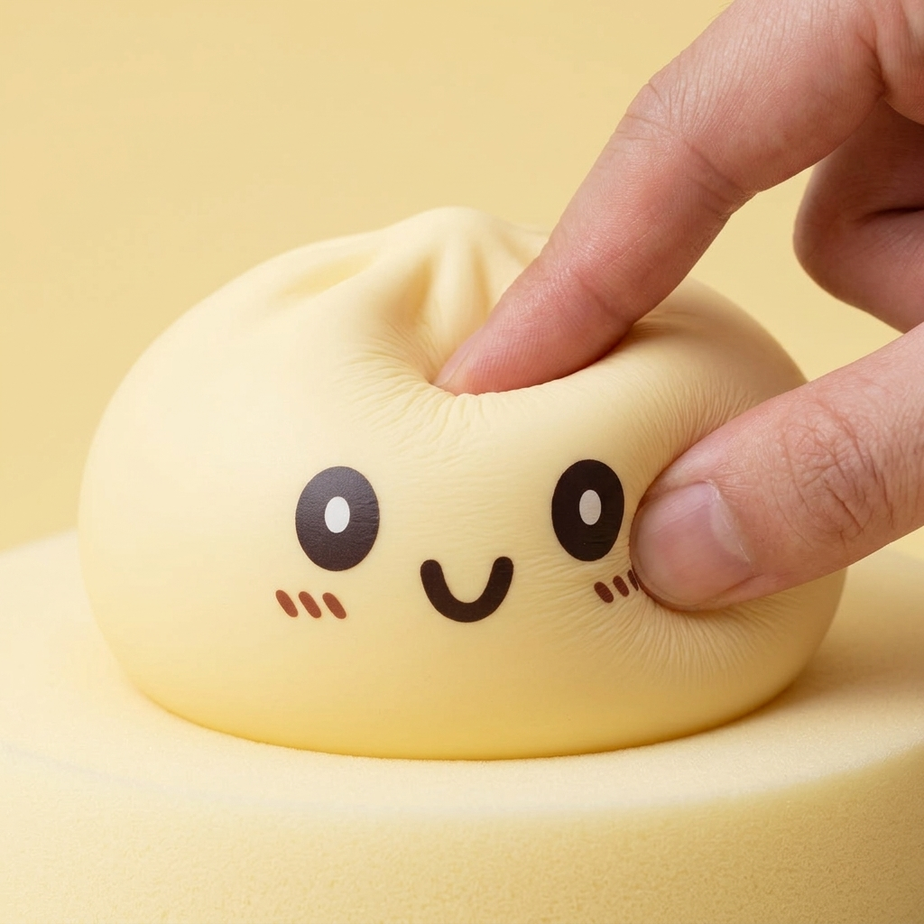 Squishy Dumpling Gul Jumbo XXL — i klämmet, mjukt slow-rise-skum