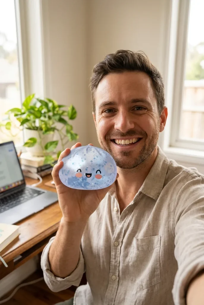 Dumpling Squishy Isblå Sparkle i vardagen