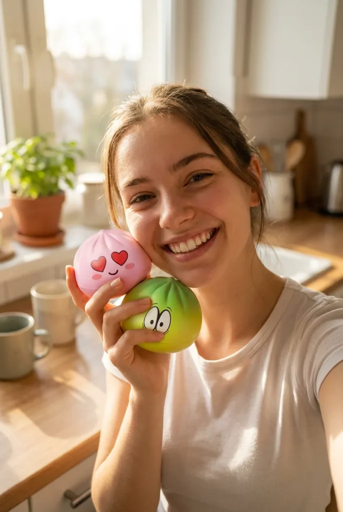 Mini Dumpling Squishy Mystery 3-pack i vardagen