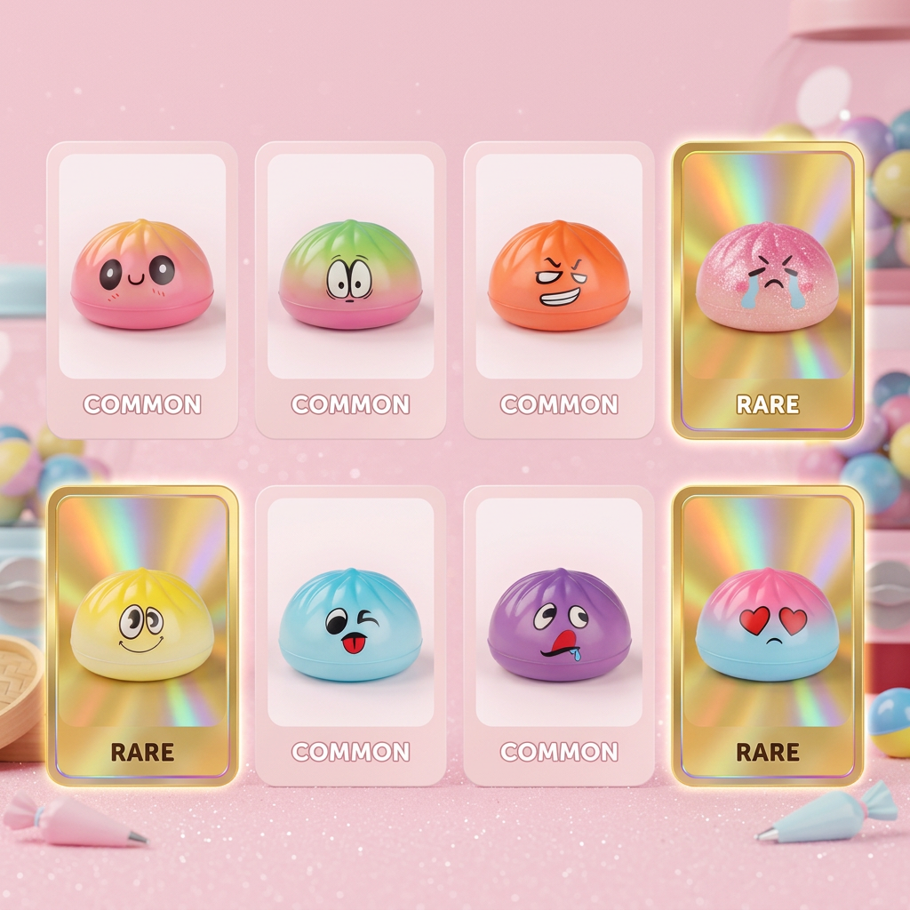 Mini Dumpling Squishy Mystery 3-pack — i klämmet, mjukt slow-rise-skum