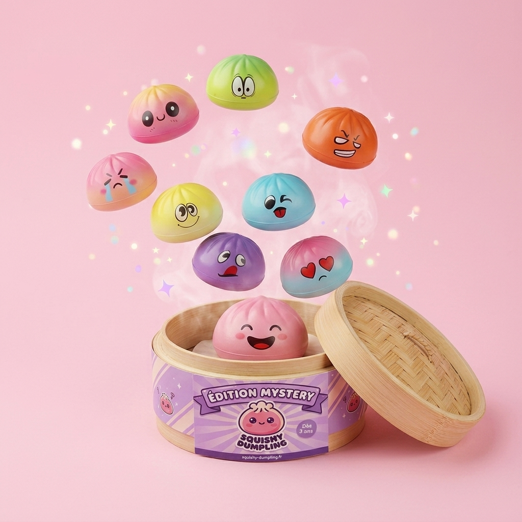 Mini Dumpling Squishy Mystery 3-pack — i klämmet, mjukt slow-rise-skum