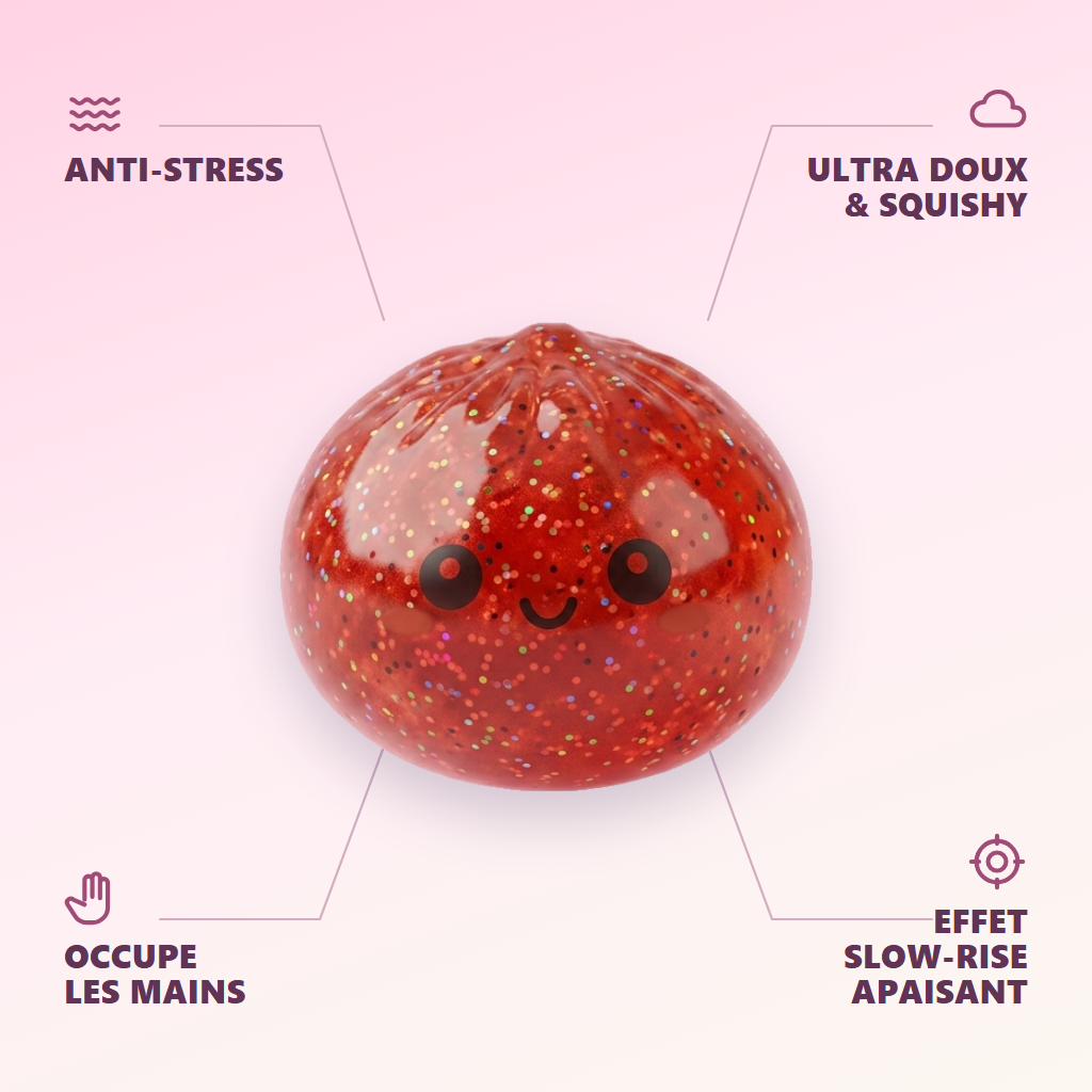 Mini Dumpling Squishy Metallic Glans — dess fördelar