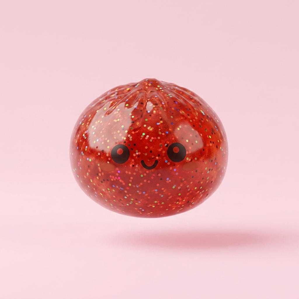 Mini Dumpling Squishy Metallic Glans — i klämmet, mjukt slow-rise-skum