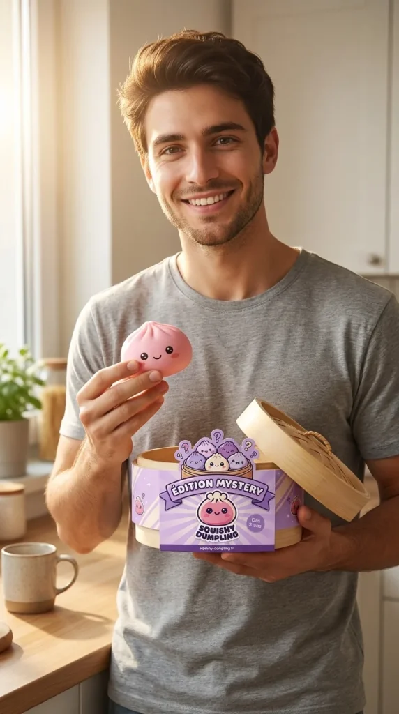 Mini Dumplings Squishy Mystery Överraskningspack med sin ask