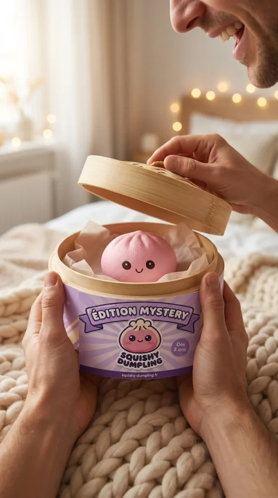 Mini Dumplings Squishy Mystery Överraskningspack i unboxing-ögonblicket