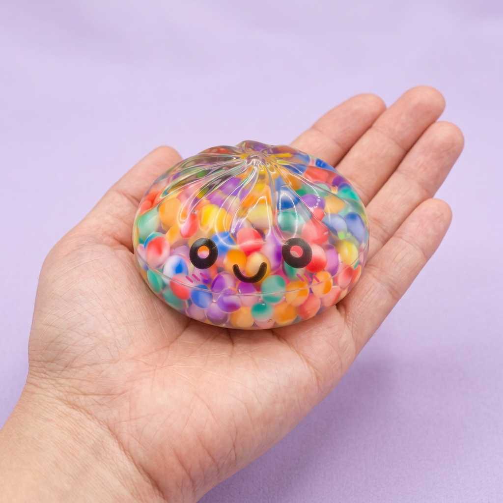 Mystery Dumpling Squishy Bubbla i handen, verklig storlek