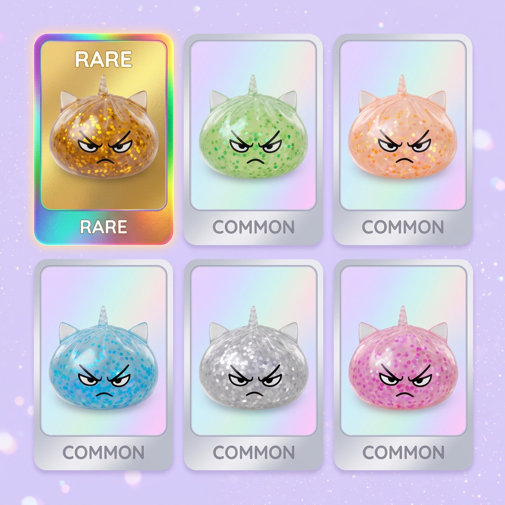 Glitter Dumpling Squishy Rare Magisk Enhörning — i klämmet, mjukt slow-rise-skum