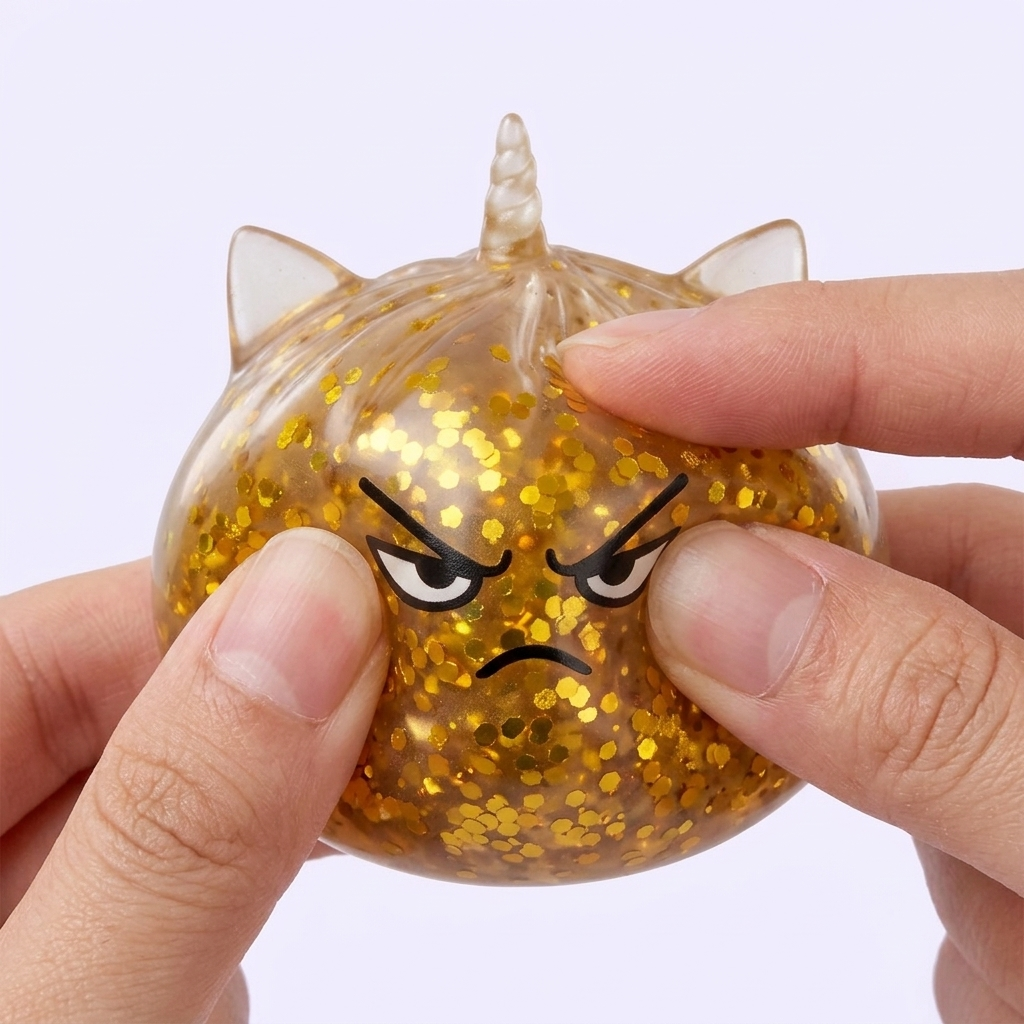Glitter Dumpling Squishy Rare Magisk Enhörning — slow-rise-effekt, skummet återtar långsamt sin form