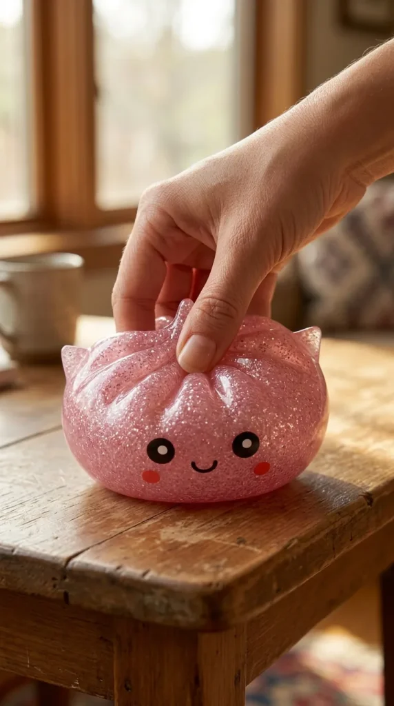 Mystery Dumpling Squishy Glitter Enhörning mitt i klämmet